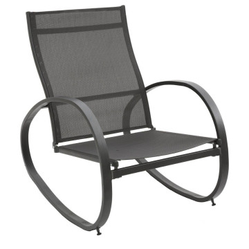Fauteuil à bascule Nevada noir graphite Hespéride - Le Dépôt Bailleul
