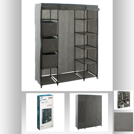 Armoire en tissu 1 penderie et étagères 5five - Le Dépôt Bailleul