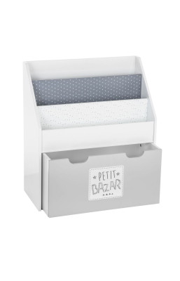 Bibliothèque grise avec bac...