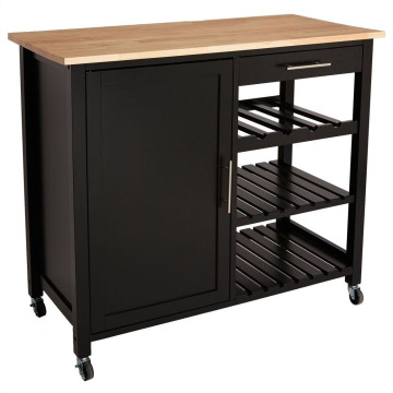 Desserte de cuisine noire en bois modèle CLAUDE  - Le Dépôt Bailleul