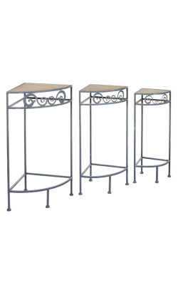 Étagères d'angle métal gris...