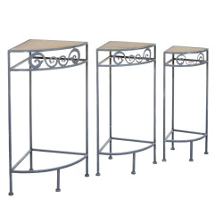 Lot de 3 étagères d'angle en métal gris BOTAL - Le Dépôt Bailleul