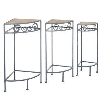 Lot de 3 étagères d'angle en métal gris BOTAL - Le Dépôt Bailleul