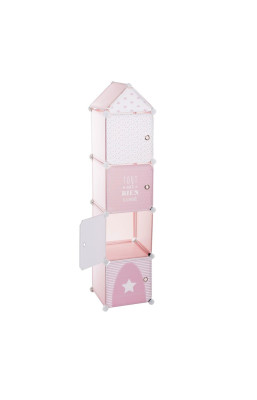 Colonne 4 cases enfant rose...