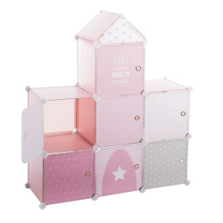 Rangement enfant en tissu rose en forme de château - Le Dépôt Bailleul