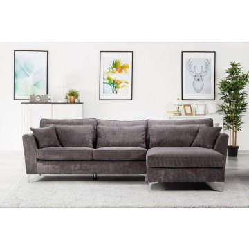 Canapé d'angle droit ISLA  de coloris gris - Le Dépôt Bailleul.