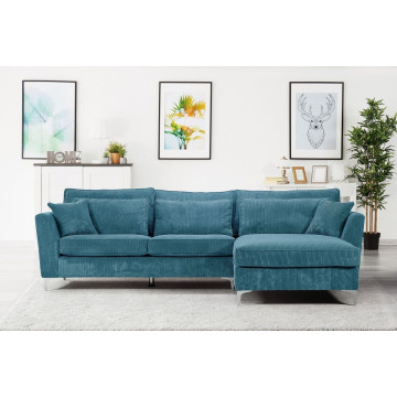 Canapé d'angle droit ISLA  de coloris bleu - Le Dépôt Bailleul.