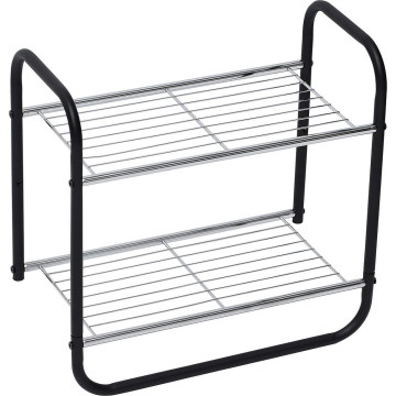 Etagère murale 2 niveaux porte serviettes en métal - Le dépôt Bailleul