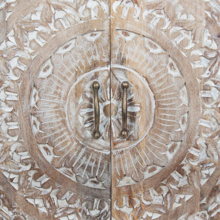 Commode Shirel 2 portes bois blanchi Atmosphera - Le dépôt Bailleul