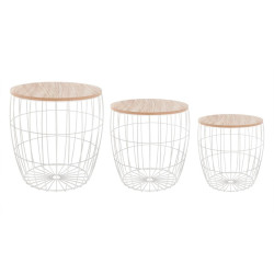 Table basse Atomic lot de 3 blanc Atmosphera - Le dépôt Bailleul