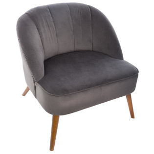 Fauteuil velours Naova gris...