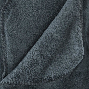 Plaid grand modèle microfibre 180x230 cm orage - Le dépôt Bailleul