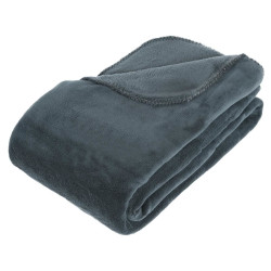 Plaid grand modèle microfibre 180x230 cm orage - Le dépôt Bailleul