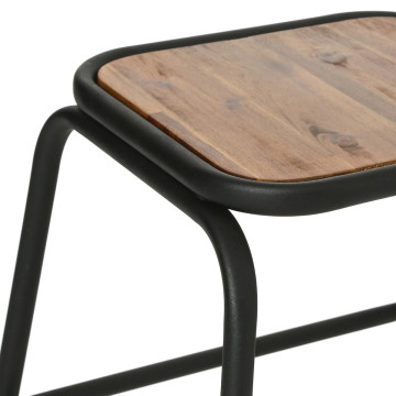 Tabouret Edena bois métal Atmosphera - le dépôt Bailleul