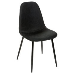Chaise tissu et métal Tyka noir Atmosphera - Le dépôt Bailleul