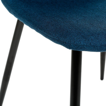 Chaise tissu et métal Tyka bleu Atmosphera - Le dépôt Bailleul