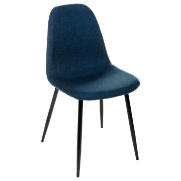 Chaise tissu et métal Tyka bleu Atmosphera - Le dépôt Bailleul