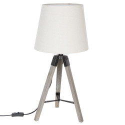 Lampe trépied Runo écru Atmosphera H 58 cm - Le dépôt Bailleul