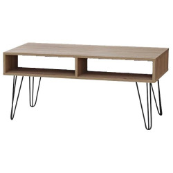 Table basse 4 niches bois et pieds métal - Le Dépôt Bailleul