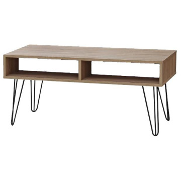 Table basse 4 niches bois et pieds métal - Le Dépôt Bailleul