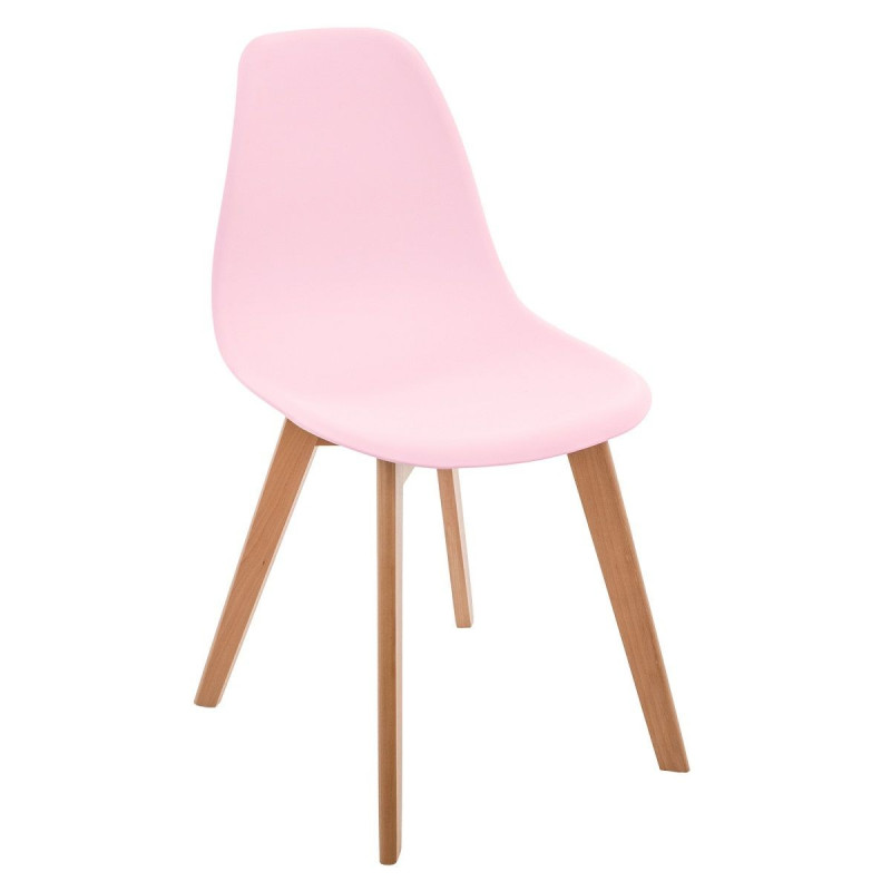 Chaise enfant pieds bois Atmosphera rose