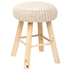 Tabouret Suzette beige Atmosphera - Le dépôt Bailleul