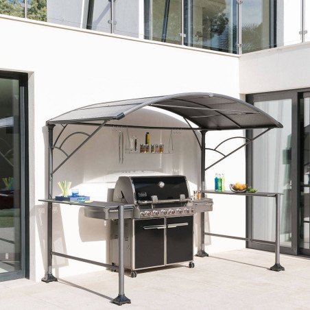 Abri barbecue en acier Hespéride Neiba graphite