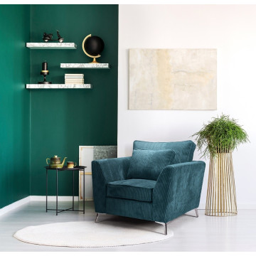 Fauteuil Isla velours bleu - Le Dépôt Bailleul