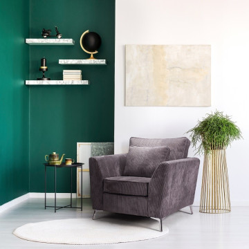 Fauteuil Isla velours gris - Le Dépôt Bailleul