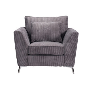 Fauteuil Isla velours gris - Le Dépôt Bailleul