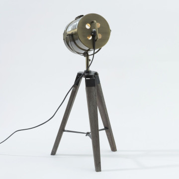 Lampe projecteur métal/bois Ebor Atmosphera - Le Dépôt Bailleul