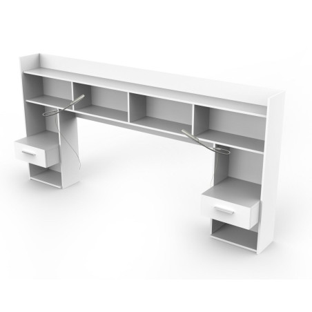 Environnement de lit 140 cm blanc perle SEATTLE