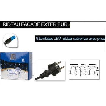 Guirlande rideau façade 171 ampoules Leds bleu - Le Dépôt Bailleul