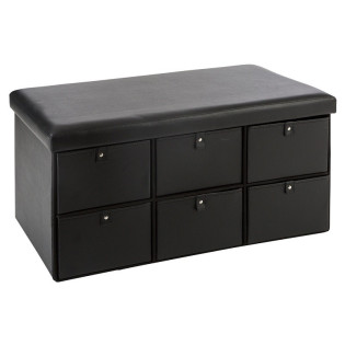 Grand pouf à tiroirs simili...