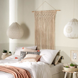 Rideau fils macramé et barre Eté Atmosphera H20 cm - Le Dépôt Bailleul