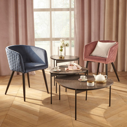 Fauteuil séjour Marlo bleu canard Atmosphera - Le dépôt Bailleul