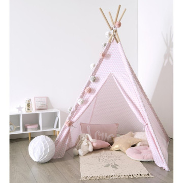 Tipi / cabane pour enfant coloris rose en tissu - Le Dépôt Bailleul