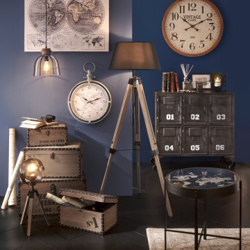 Lampadaire trépied Runo noir Atmosphera H 145 cm - Le dépôt Bailleul