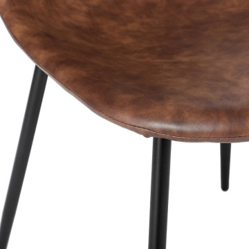 Chaise Vladi effet cuir marron Atmosphera - Le Dépôt Bailleul