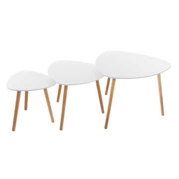 Table basse Mileo blanc lot de 3 Atmosphera - Le Dépôt Bailleul