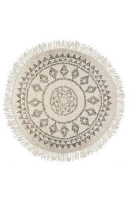 Tapis rond à franges D120...