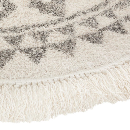Tapis rond à franges D120 cm Etnik Atmosphera - Le Dépôt Bailleul