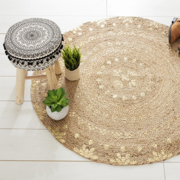 Tapis en jute rond Shine Atmosphera - Le Dépôt Bailleul