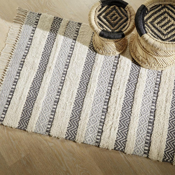 Tapis coton à franges Atmosphera - Le Dépôt Bailleul