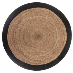 Tapis en jute bord noir D120 Atmosphera - Le Dépôt Bailleul