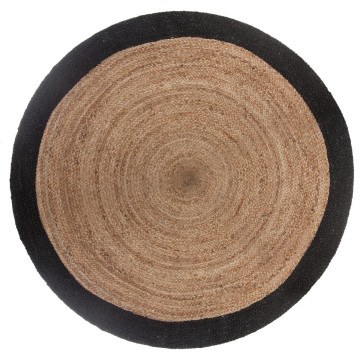 Tapis en jute bord noir D120 Atmosphera - Le Dépôt Bailleul
