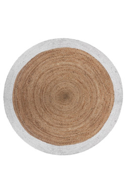 Tapis en jute bord blanc...