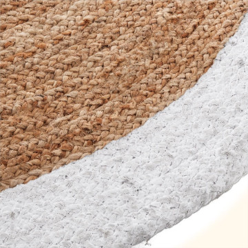 Tapis en jute bord blanc D120 Atmosphera - Le Dépôt Bailleul