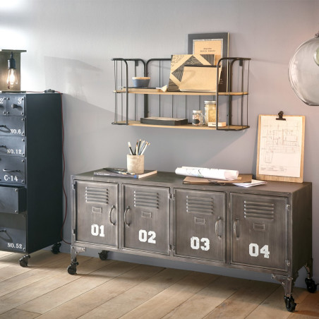Buffet Bas Sevin Metal 4 Portes Atmosphera Le Depot Bailleul