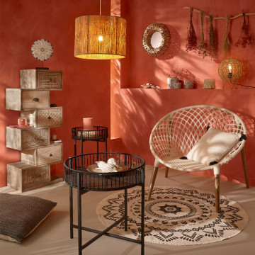 Fauteuil fils naturels pieds manguier Atmosphera - Le Dépôt Bailleul